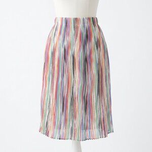ARA Trafaluc Multicolor Pleated Mini Skirt Rainbow Stripe Size S